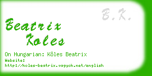 beatrix koles business card